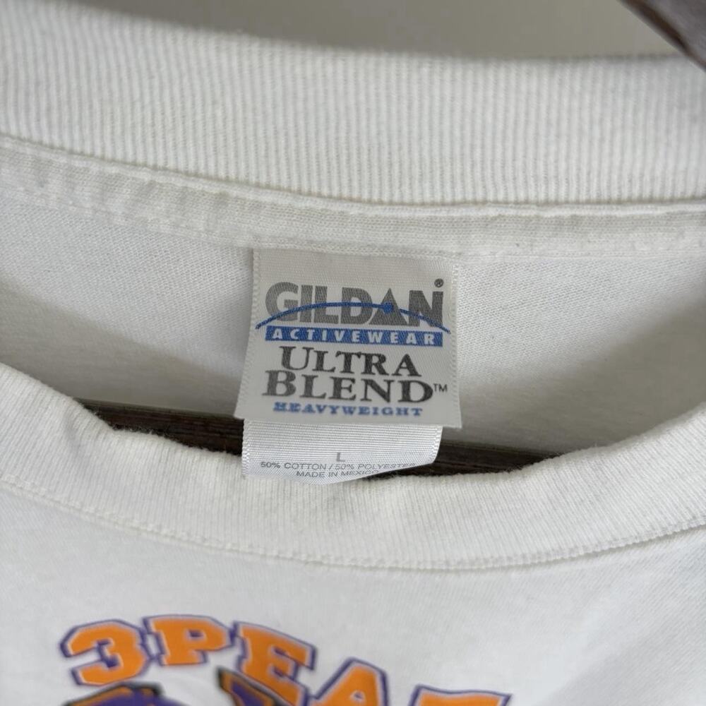 Vintage NBA LA Lakers Streetwear Mens L Retro World Championship 3 Peat Tee - Picture 4 of 6